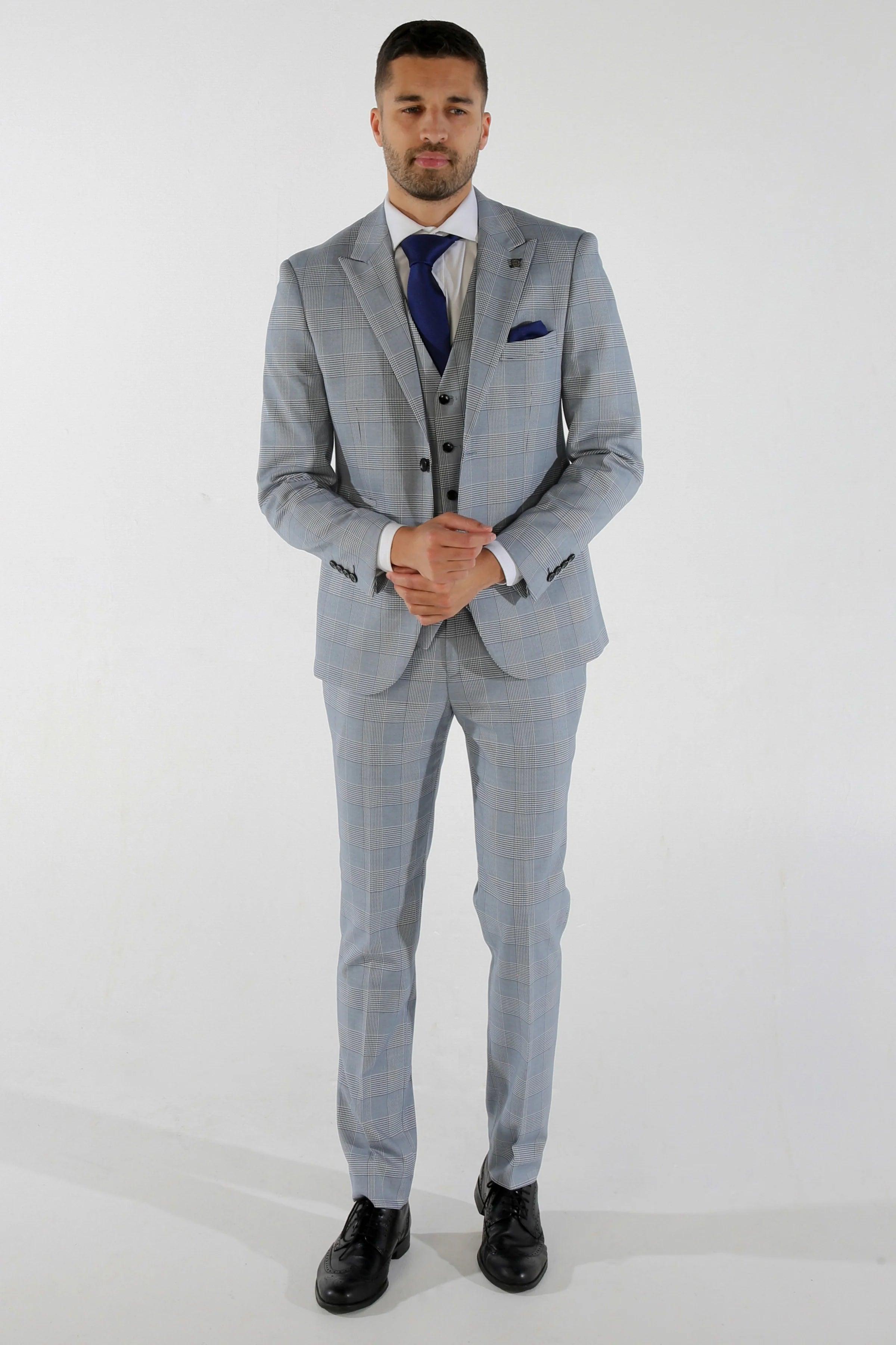 Mark Sky Blue Men's Three Piece Suit