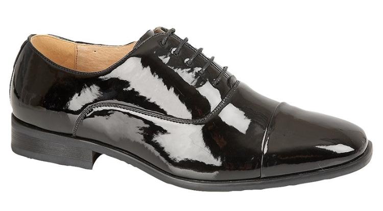 Goor Men's Pleated Cap Oxford Black Dress Shoes